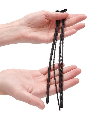 Shots Urethral Sounding Silicone Spiral Screw Plug Set for Beginners