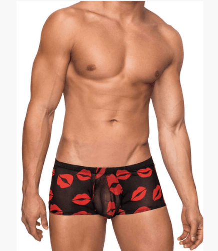 Male Power "Kiss Me" Stretch Mesh Mini Short