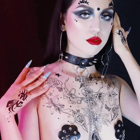 Nipztix Black Leather Slave 4 U Choker & Pasties