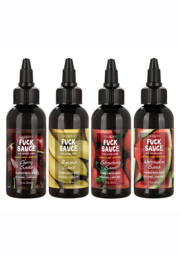 Fuck Sauce Flavored Water-Based Lubricants - Strawberry, Banana, Cherry, Watermelon