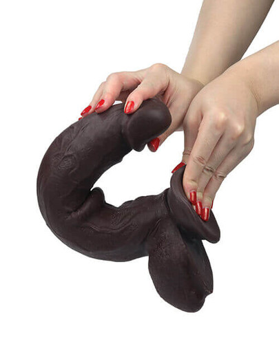 This Get Lucky 12" Real Skin Series - Dark Brown is super soft and flexible