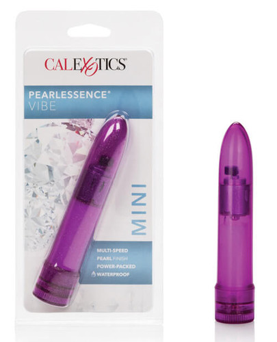Pearlessence Mini Vibrator in sleek compact design with tapered tip for precise clitoral stimulation, shown as a small beginner-friendly battery-powered vibrator.