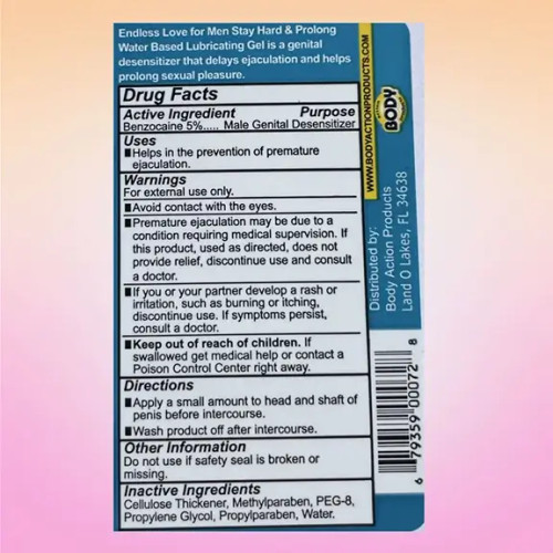 Endless Love Stay Hard Lubricant For Men