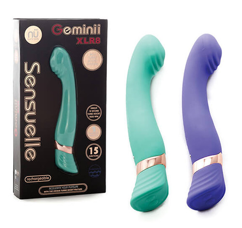 Nu Sensuelle Geminii XLR8 Turbo Boost G-Spot Vibe - Aqua Blue Or Purple
