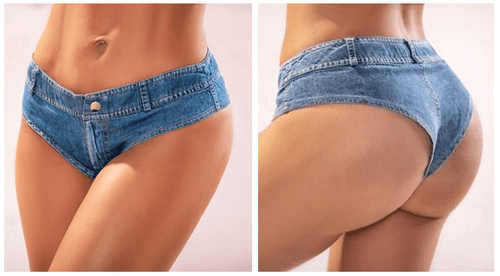 Mapale Faux Denim Cut-Off Shorts - Blue Chambray