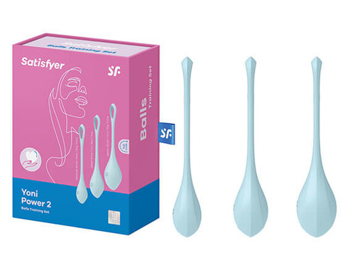 Satisfyer Yoni Power 2 Balls Training Set - Light Blue