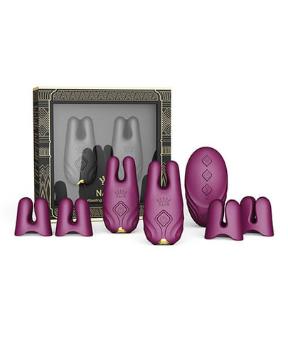 ZALO Nave Vibrating Nipple Clamps - Purple