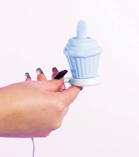 Blue Cupcake Vibrator - USB rechargeable