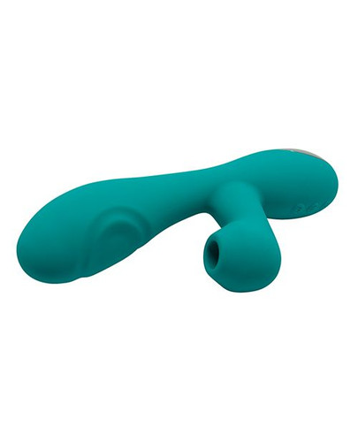 Sucking and Vibrating Rabbit Vibrator - Turquoise Blue
