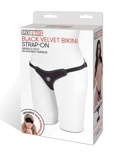 Lux Fetish Velvet Bikini Strap-On Harness