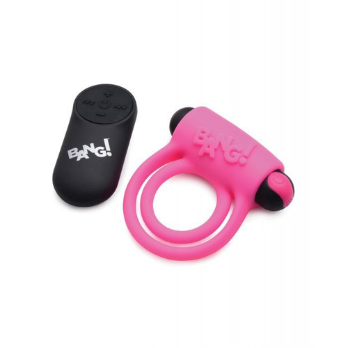 Bang! Vibrating Cock Ring With Remote Control - Pink