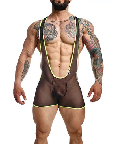 Male Basics MOB Singlet - Black/Lime