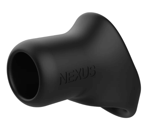 Cock sling with ball stretcher - Black Silicone