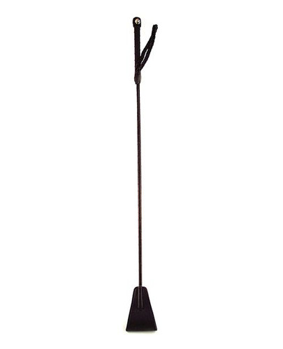 Rouge fetish riding crop showing classic equestrian-style crop with vegan leatherette construction and ergonomic handle.