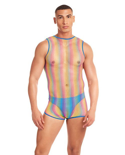 Rainbow Party Pride Mesh Singlet & Thong