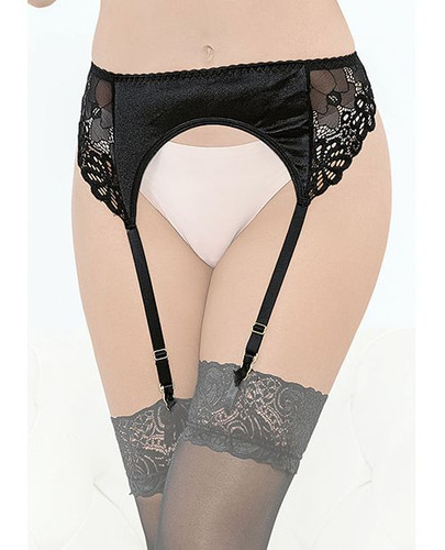 Escante Satin Garter Belt - Black