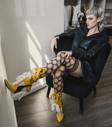 Black fencenet stockings