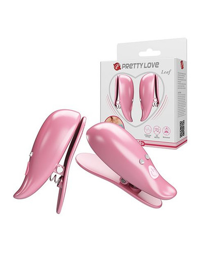 Leaf Wireless Vibrating Nipple Clamps - Pink