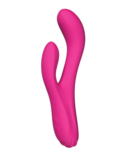 Side view of the Lovense Osci 3 highlighting the angled shaft for G-spot stimulation and flexible external arm for precise clitoral positioning.