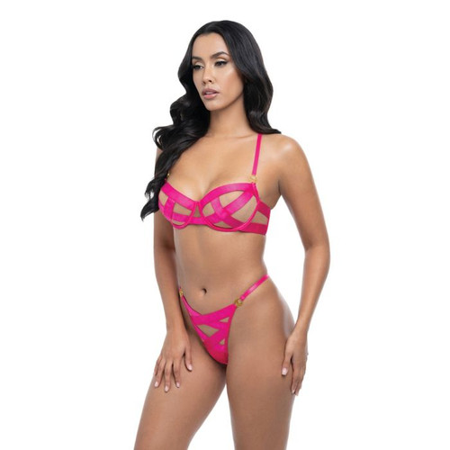 Raelynn Satin Bandage Bra & G-String