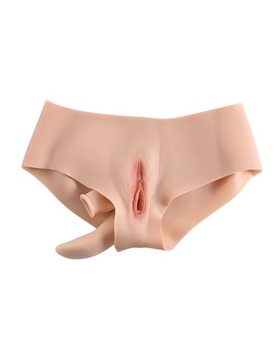 Side view of the silicone briefs highlighting the contoured shape and flexible design for a secure, comfortable fit along the hips and upper thighs.