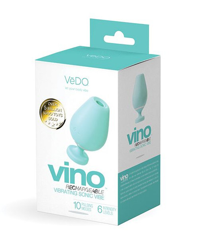 VINO Rechargeable Sonic Suction Vibe - Aqua Blue