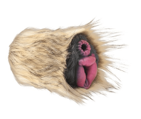 Wolf fetish stroker with fur