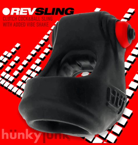 HunkyJunk Revsling Cock & Ball Vibe - Black