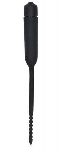 Shots Urethral Sounding Silicone Vibrating Bullet Plug with Beaded Tip