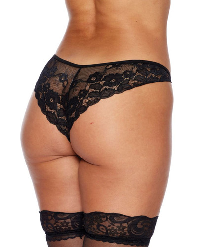 Black lace cheeky back panties