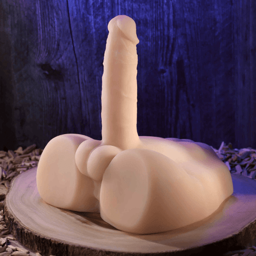 Easy Rider thrusting and vibrating ride-on dildo with torso base and realistic shaft design