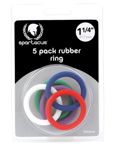 Spartacus Rubber Ring Set of 5 - Rainbow