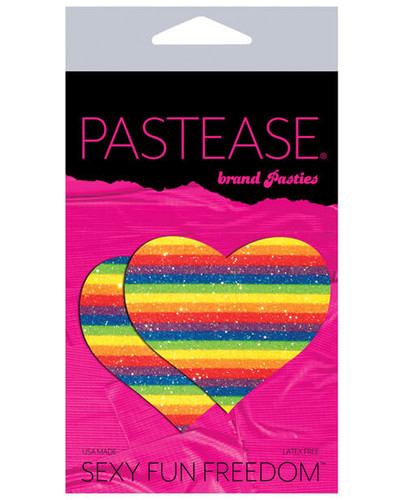 Pastease Adhesive Nipple Pasties: Rainbow Hearts