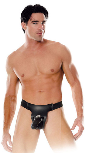 Black Mr. Big Hollow 8" Strap-On for Men