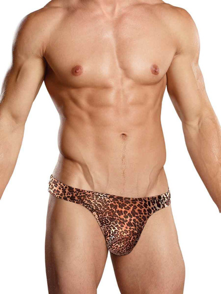 Male Power Animal Print Thong - Leopard