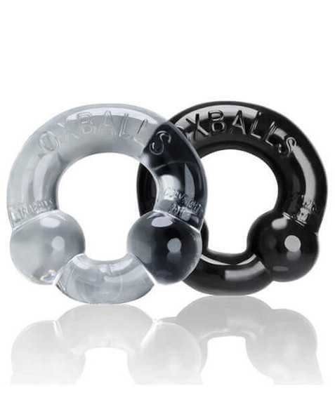 Oxballs Ultraballs Cock Rings - 2 pack - Clear, Black