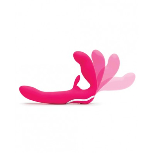 The Happy Rabbit Strapless Strap-on features a flexible bulb The Happy Rabbit Strapless Strap-on features a flexible bulb