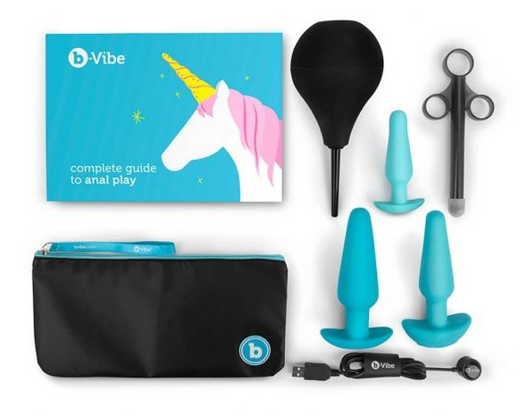 B-Vibe Anal Education Set - Plugs, Probes and Clean-out products for better anal play!