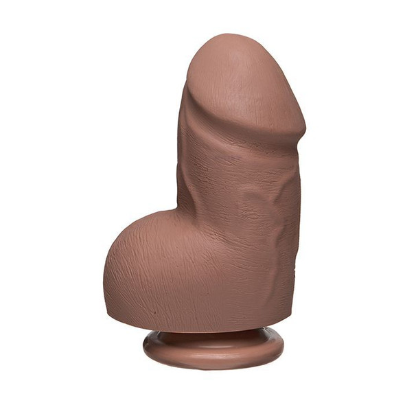 THE D: Dual-Density Fat D Dildo with Balls - 6 Inches - Brown