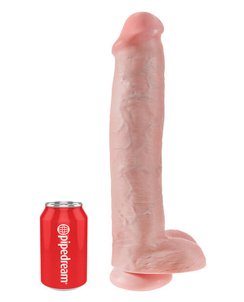 King Cock MASSIVE 15 Inch Dong with Balls - White