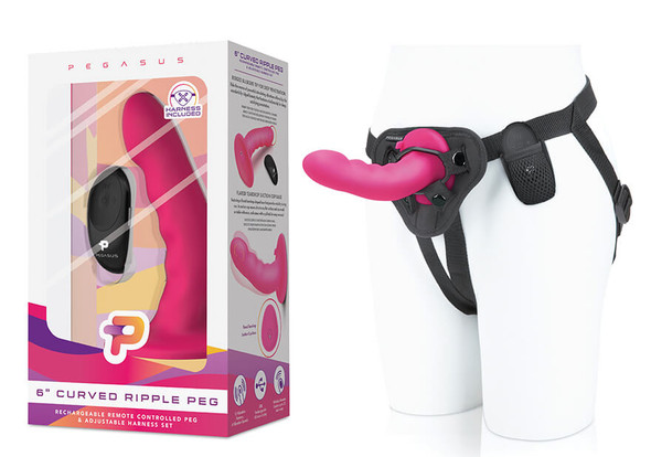 Pegasus 6" Ripple Peg Harness & Remote Set - Pink