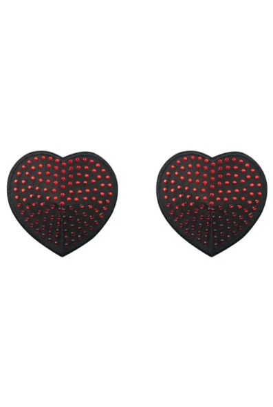 black and red heart pasties