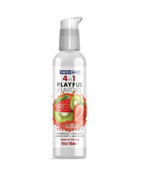 Swiss Navy 4 in 1 Flavors Strawberry Kiwi - 4 oz