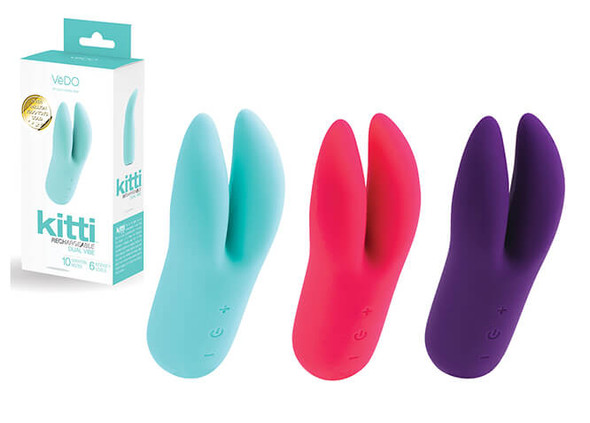 VeDo Kitti Rechargeable Dual Clit Vibrators - Blue, Pink or Purple VeDo Kitti Rechargeable Dual Clit Vibrators - Blue, Pink or Purple