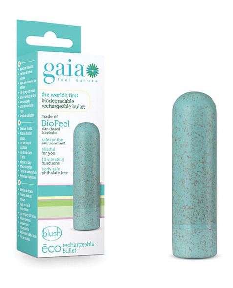 Aqua Blue Blush Gaia Rechargeable & Biodegradable Bullet Vibe