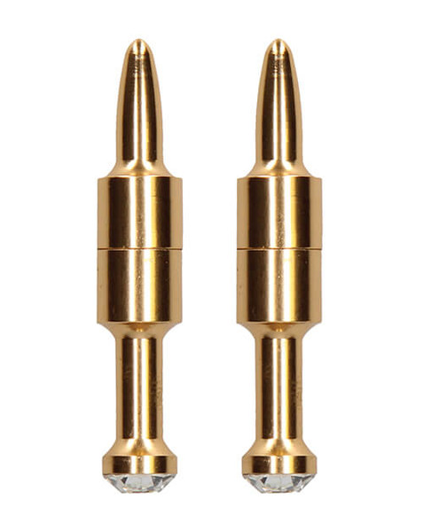 Shots "Ouch" Diamond Pin Magnetic Nipple Clamps - Gold