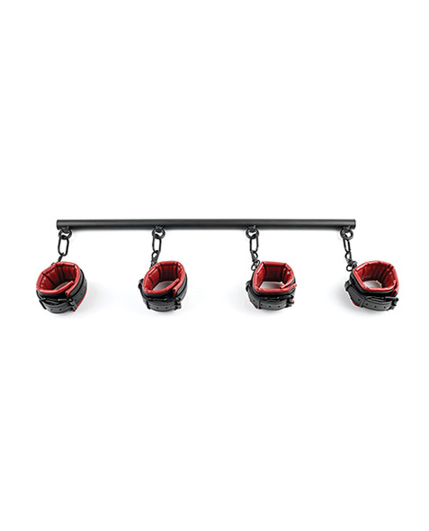 Saffron's Steel Spreader Bar comes with 4 adjustable restraints for creative bondage