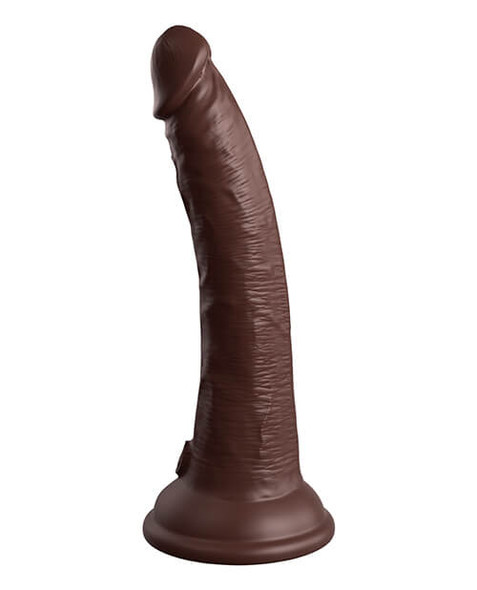 King Cock Black Elite Dual Density Vibrating Silicone Cock - 7 Inches