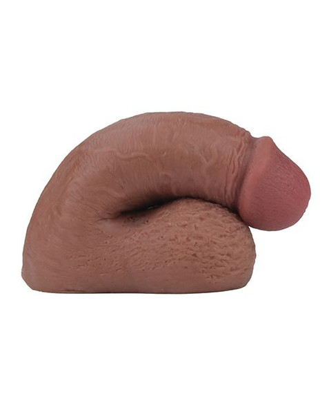 Deep-toned packer shown at an angle to highlight lifelike texture, defined shape, and soft construction. Designed for a natural drape and realistic appearance under clothing.