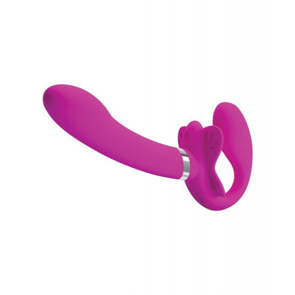 Pink Strapless Dual-Ended Vibrator for Lesbian Couples